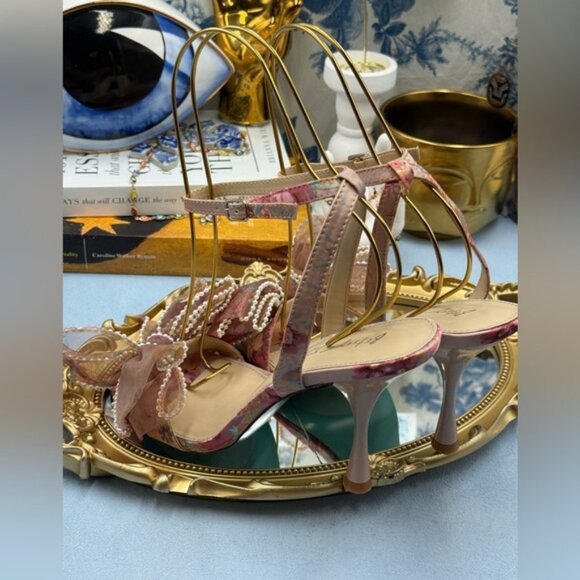 🆕 BETSEY JOHNSON 🧿 NWOB Fawn Slingback Sandal, Pink Floral - Sz US 7 - Picture 11 of 13